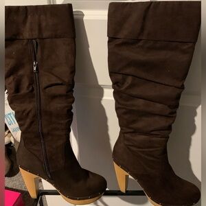 Size 10 Suede with wood heel boots